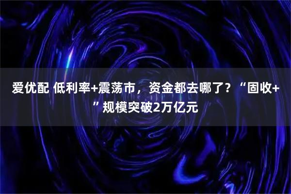 爱优配 低利率+震荡市，资金都去哪了？“固收+”规模突破2万亿元