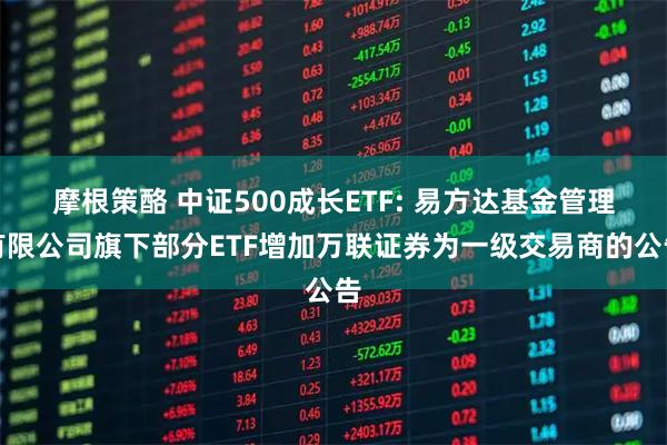 摩根策酪 中证500成长ETF: 易方达基金管理有限公司旗下部分ETF增加万联证券为一级交易商的公告